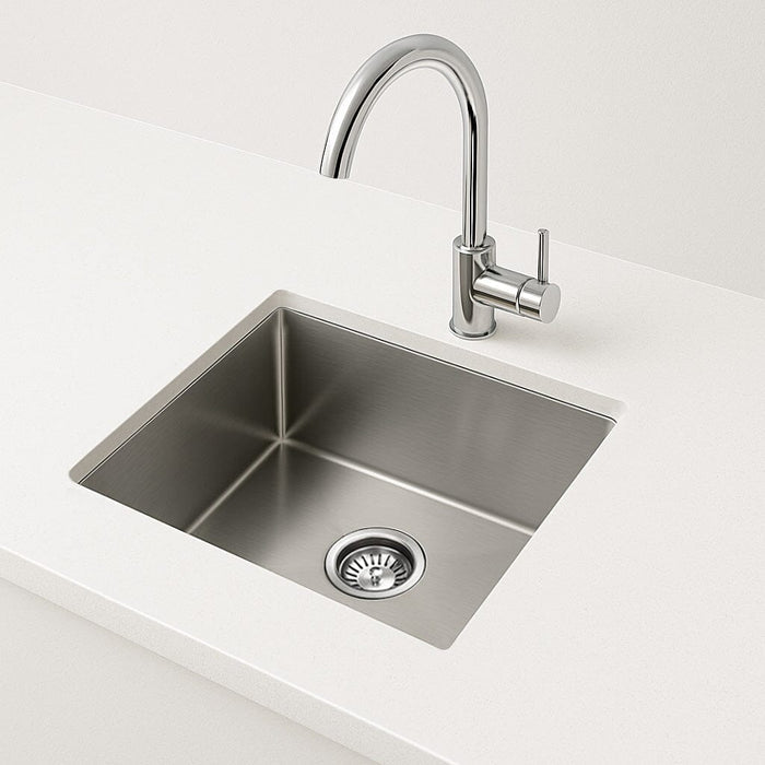 Alto 440mm Small Stainless Kitchen Sink Single Bowl Top / Undermount Sinks Arova