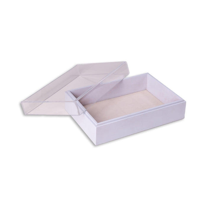 Arno Valet Box with Acrylic Lid, White