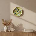 Artisan Blue Pottery Floral Quartz Wall Plate | Yellow Quartz Decor   Pottery