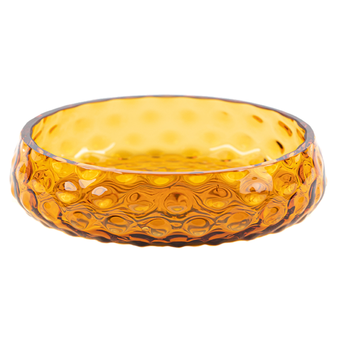 Bubble Glass Bowl Dinnerware Kodanska Amber