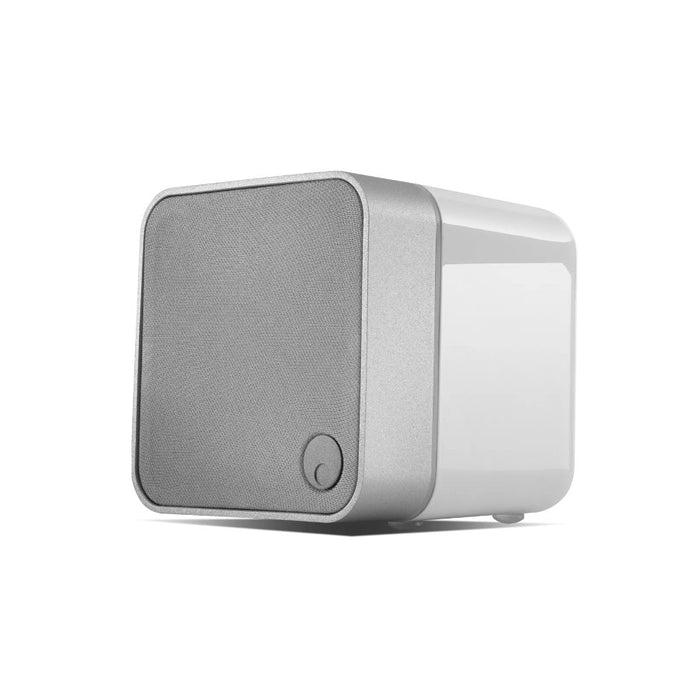 Cambridge Audio MINX MIN12 Compact Speaker, White, three-quarter view facing left