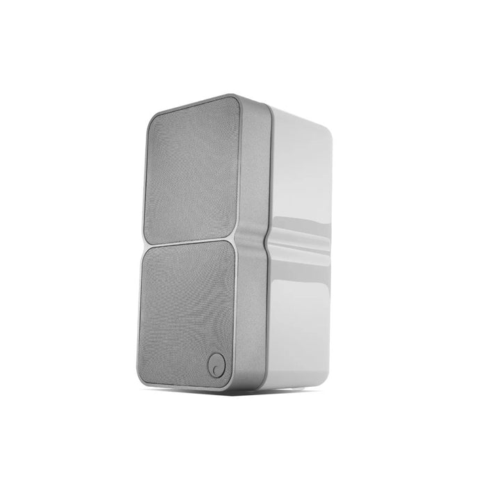 Cambridge Audio MINX MIN22 Compact Speaker, White, three-quarter view facing left