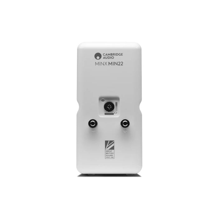 Cambridge Audio MINX MIN22 Compact Speaker, White, rear connection panel