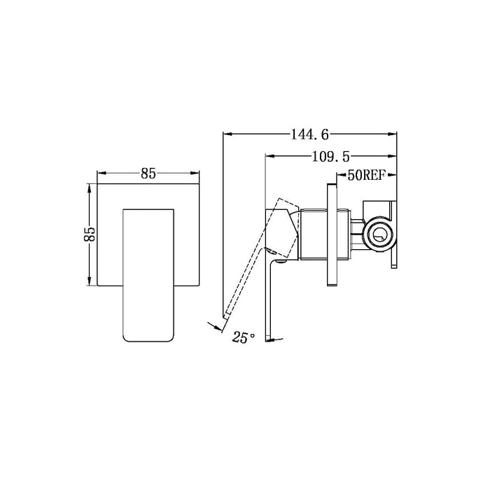 CELIA SHOWER MIXER CHROME NR301509CH Nero Tapware Nero