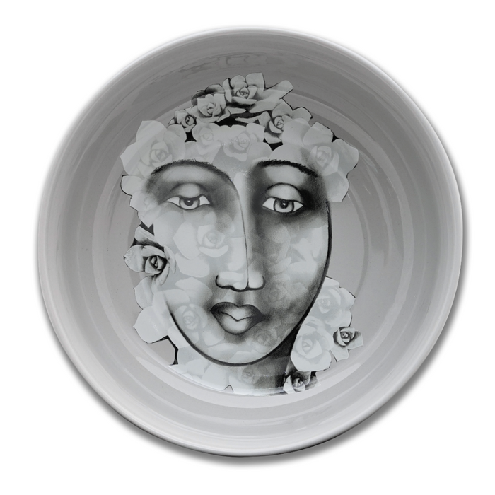 CEREAL / SOUP BOWL SET OF 4 - succulent faces