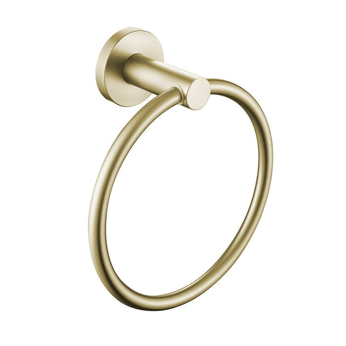 Clio Hand Towel Holder Brushed Gold Accessories Arova