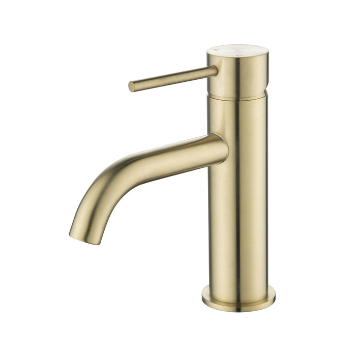 CLIO Round Basin Mixer Brushed Gold Tapware Arova