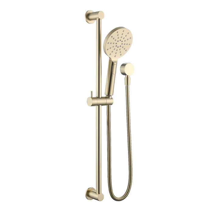 Como Shower Rail Round Brushed Gold Showers Arova