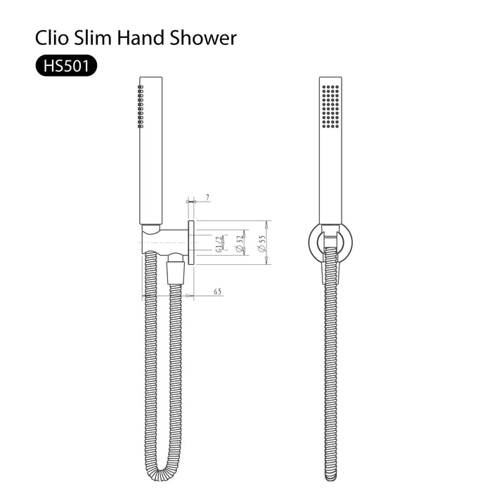CLIO Slim Hand Shower Chrome Showers Arova