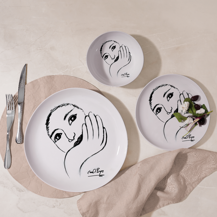 DINNER PLATE SET OF 4 - face facts