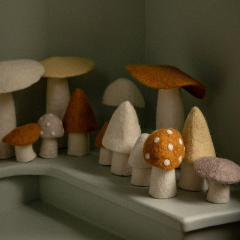 Felt Mushroom, Gold Decor Muskhane