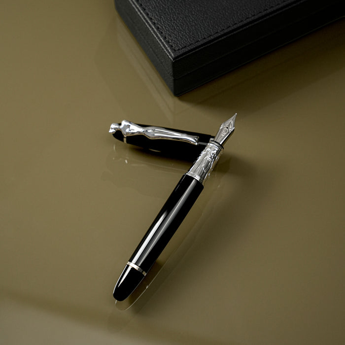 FOUNTAIN PEN - woman - silver - black