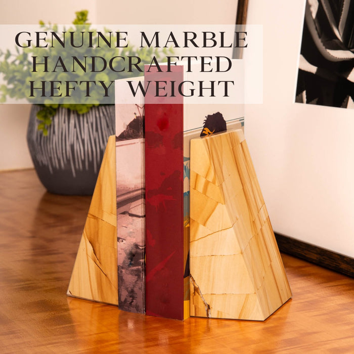 Fraser Marble Bookends, Sand