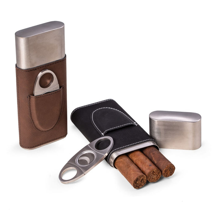 Harrison Black Leather Cigar Case