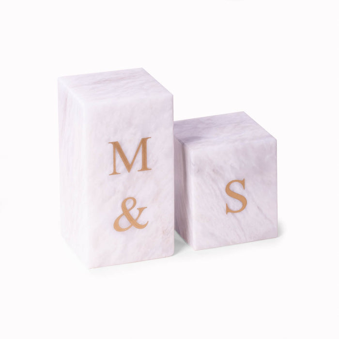 Hathaway White Marble Cube Design Bookends