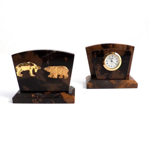 "Hermes" Quartz Clock- Tiger Eye