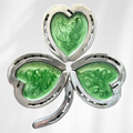 Horseshoe Shamrock Wall Decor – Handmade Metal Art with Green Epoxy Resin (Leaf Pattern Resin)