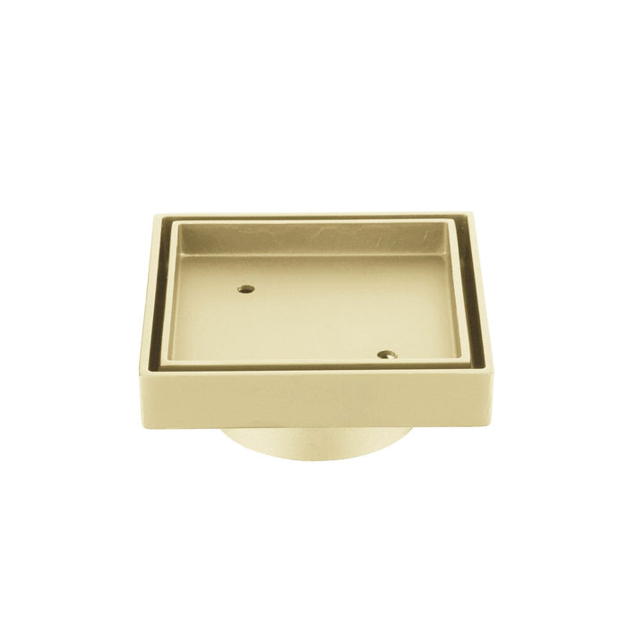 Lexi Square Tile Insert Floor Waste Grate Brushed Gold Arova