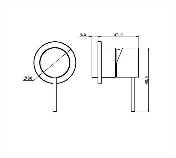 MECCA SHOWER MIXER 60MM PLATE TRIM KITS ONLY BRUSHED GOLD (NR221911HTBG) Tapware Nero