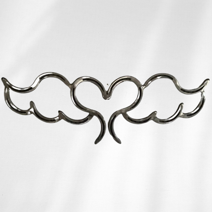 Metal Angel Wings with Heart Wall Art - Handmade Metal Horseshoe Decor for Home and Garden