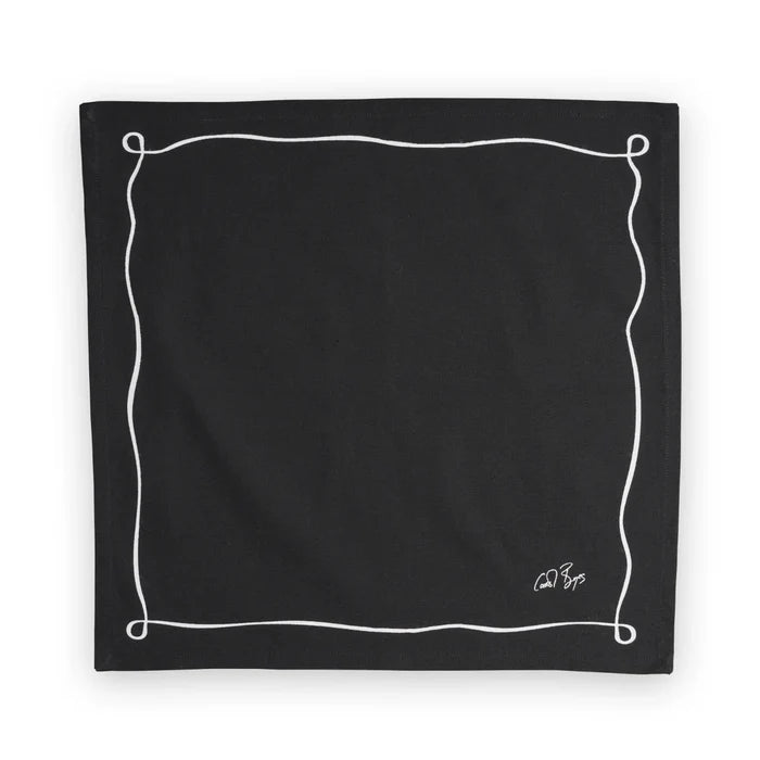 NAPKIN SET OF 4 - well framed - black
