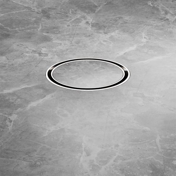 Nero 100mm Round Tile Insert Floor Waste 50mm Outlet Brushed Nickel NRFW003BN Shower Grate Nero