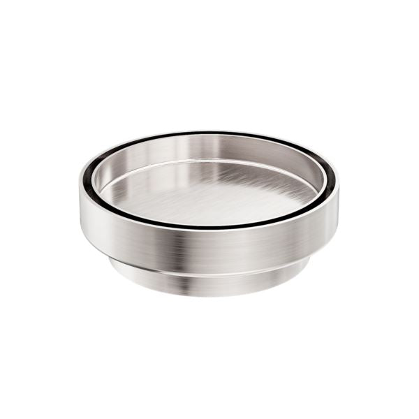 Nero 130mm Round Tile Insert Floor Waste 100mm Outlet Brushed Nickel NRFW005BN Shower Grate Nero