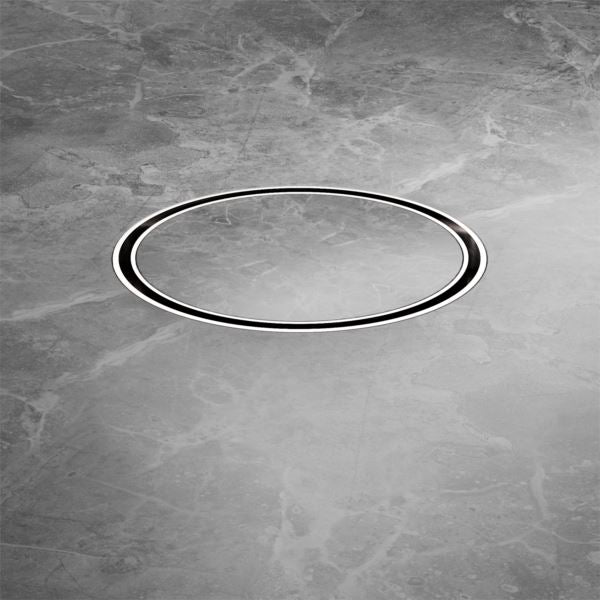 Nero 130mm Round Tile Insert Floor Waste 100mm Outlet Brushed Nickel NRFW005BN Shower Grate Nero