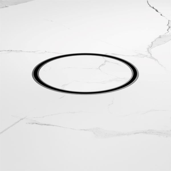 Nero 130mm Round Tile Insert Floor Waste 100mm Outlet Gunmetal NRFW005GM Shower Grate Nero