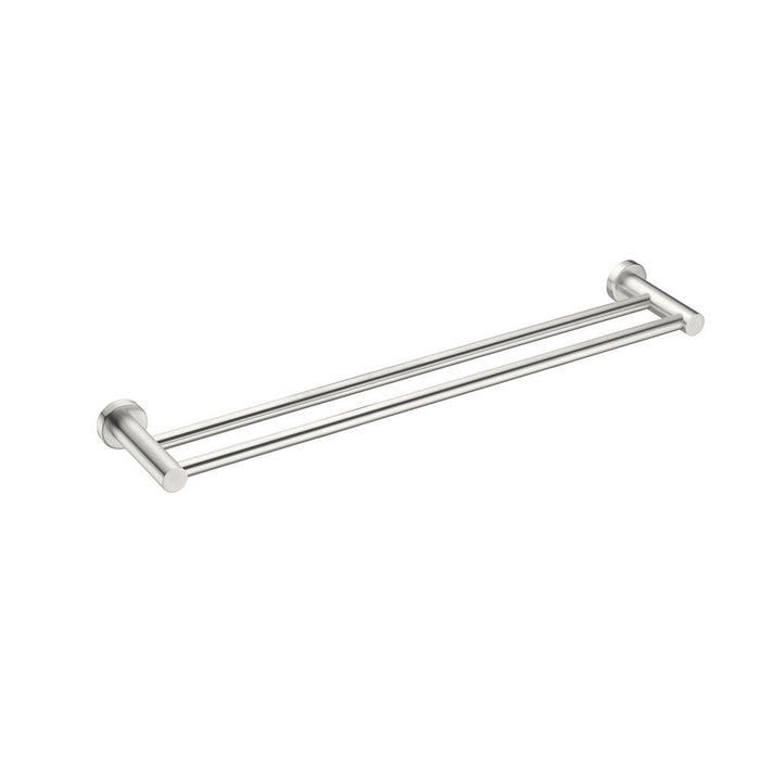 Nero MECCA Double Towel Rail 600MM BRUSHED Nickel 1924D-BN Accessories Nero