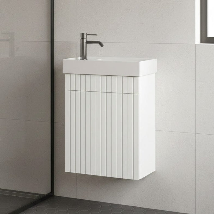 Petite Bronte 390mm Small Bathroom Vanity Matte White Vanities Arova