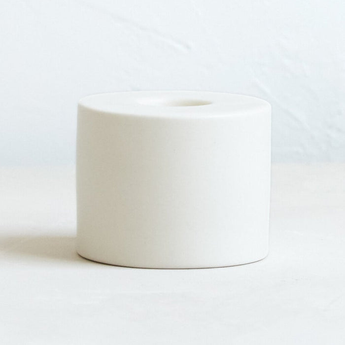 Petite Ceramic Candle Holder Candle Holder The Floral Society Cylinder White