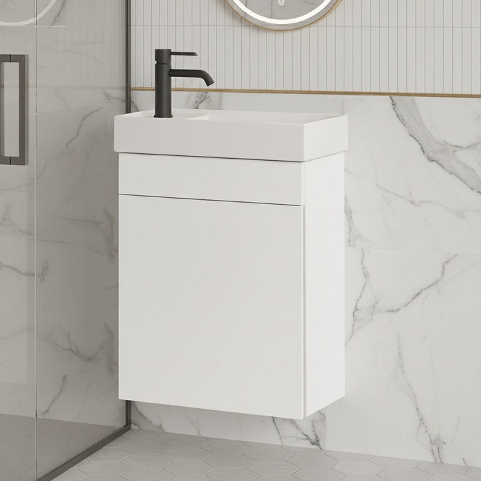 Petite Mia Small Vanity 390mm Gloss White + Basin Arova