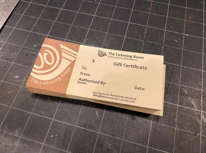 The Listening Room Physical Gift Card detail