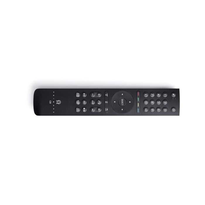 Primare C25 Remote Control, Black, top view with controls rotated horizontally