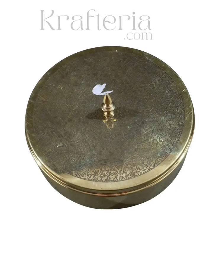 Pure Brass Spice Container for Kitchen – Vintage Indian Masala Dabba   Brass Ware