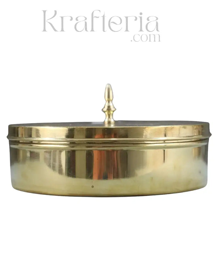 Pure Brass Spice Container for Kitchen – Vintage Indian Masala Dabba   Brass Ware