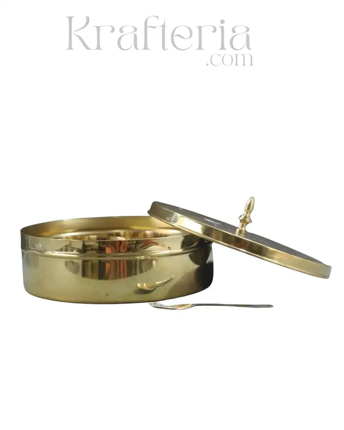 Pure Brass Spice Container for Kitchen – Vintage Indian Masala Dabba   Brass Ware