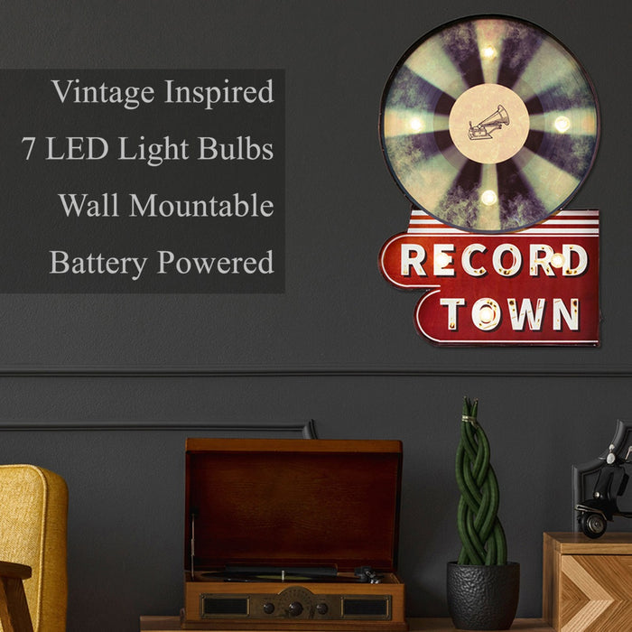 "Record Town" Sign