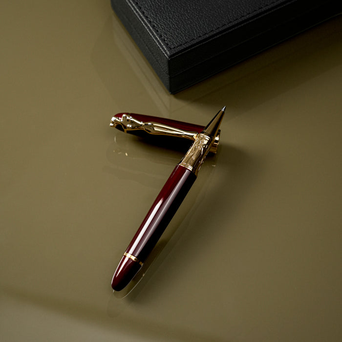 ROLLERBALL PEN - woman - gold - burgundy