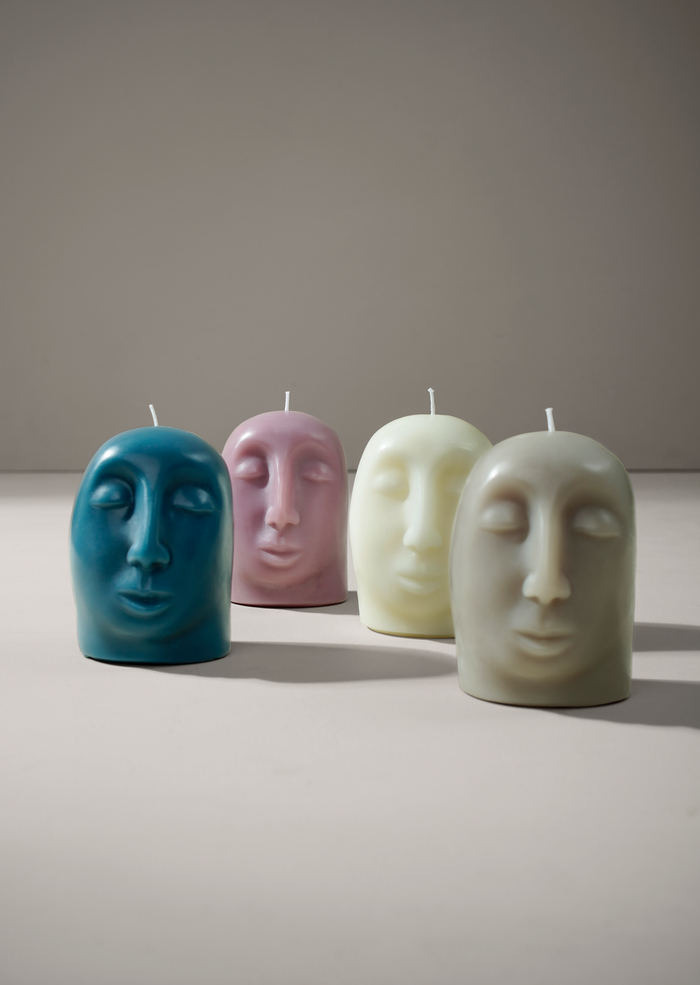 SCULPTURAL CANDLE SET - blue