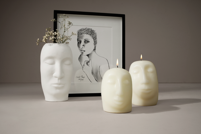 SCULPTURAL CANDLE SET - white
