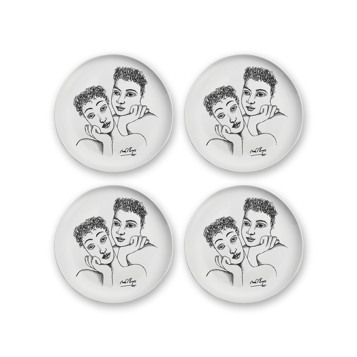 SIDE PLATE SET OF 4 - two of a kind