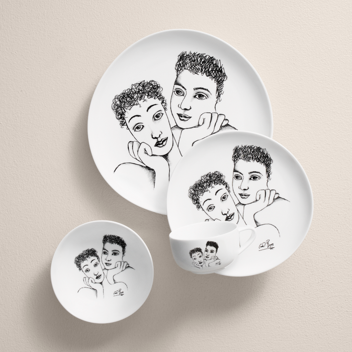 SIDE PLATE SET OF 4 - two of a kind