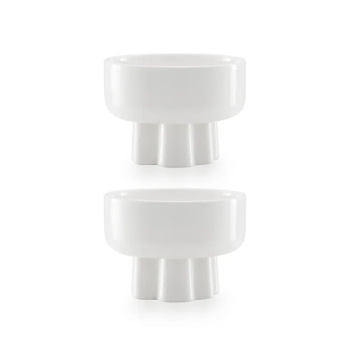 SMALL FOOTED BOWL SET OF 2 - wavy