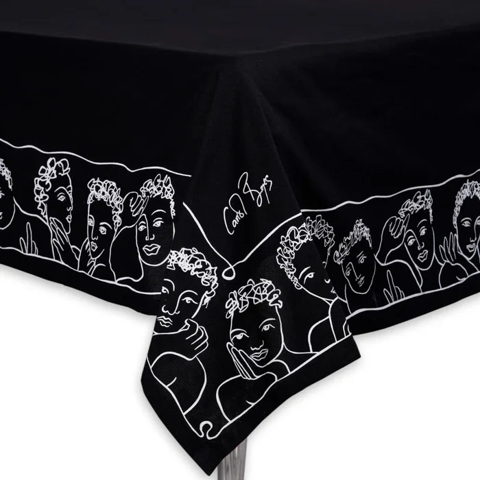 TABLECLOTH 160 x 300 - well framed - black