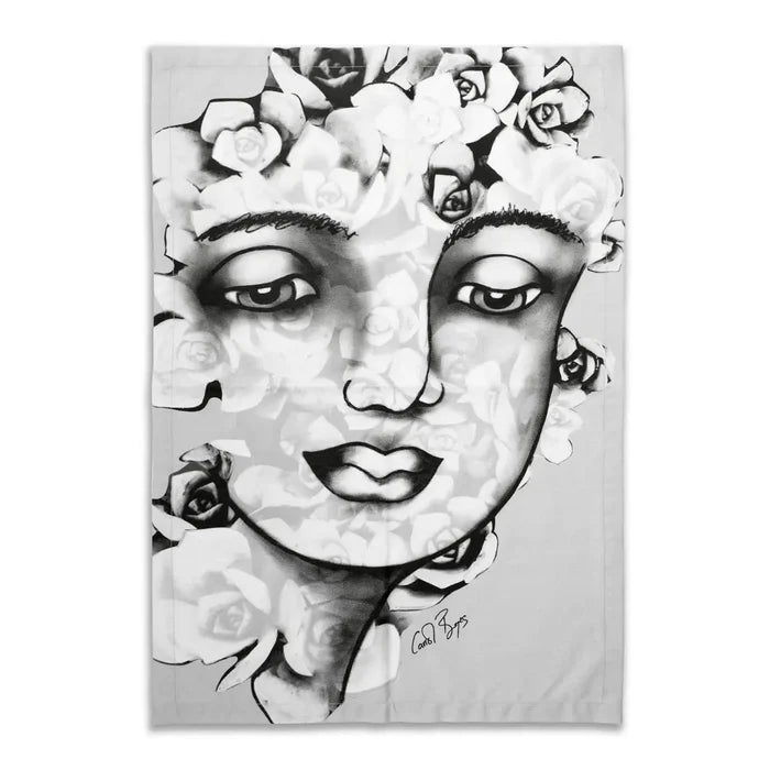 TEA TOWEL - succulent faces