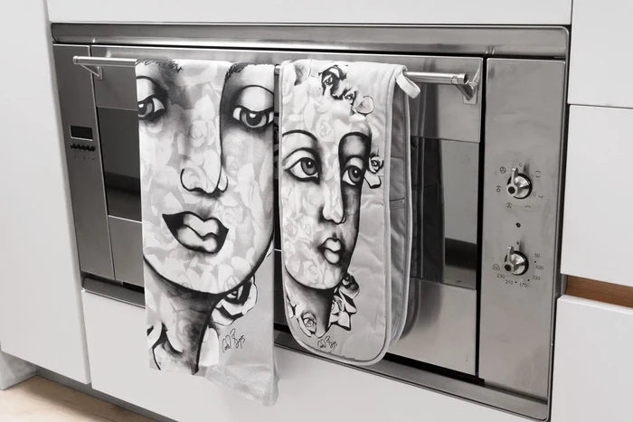 TEA TOWEL - succulent faces