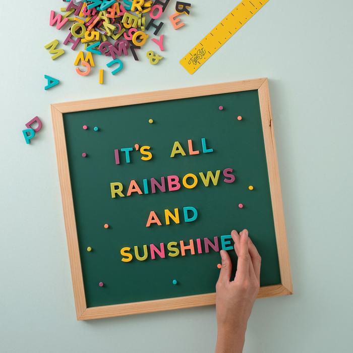 The Type Set Co.® Soft Magnetic Letters Sans Serif Rainbow Pop