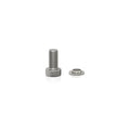 VIABLUE Spike Screws Screws, Stainless Steel, front view of a single cap-head screw beside its washer